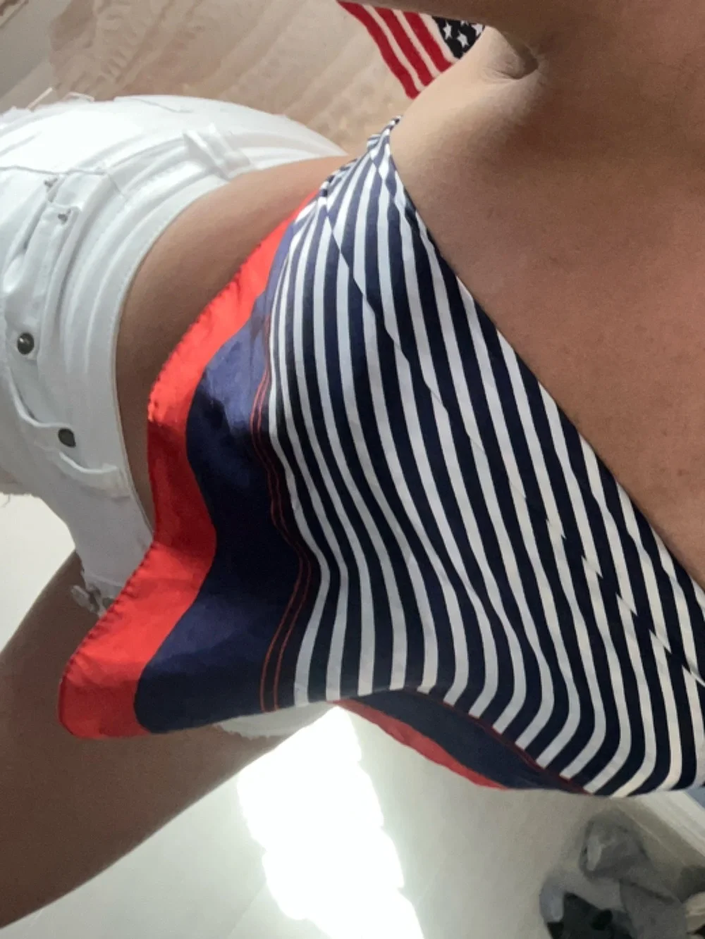 ❤️🤍💙Striped Silk Italian Scarf Unlimited Uses;perfect for the summer&vacations!